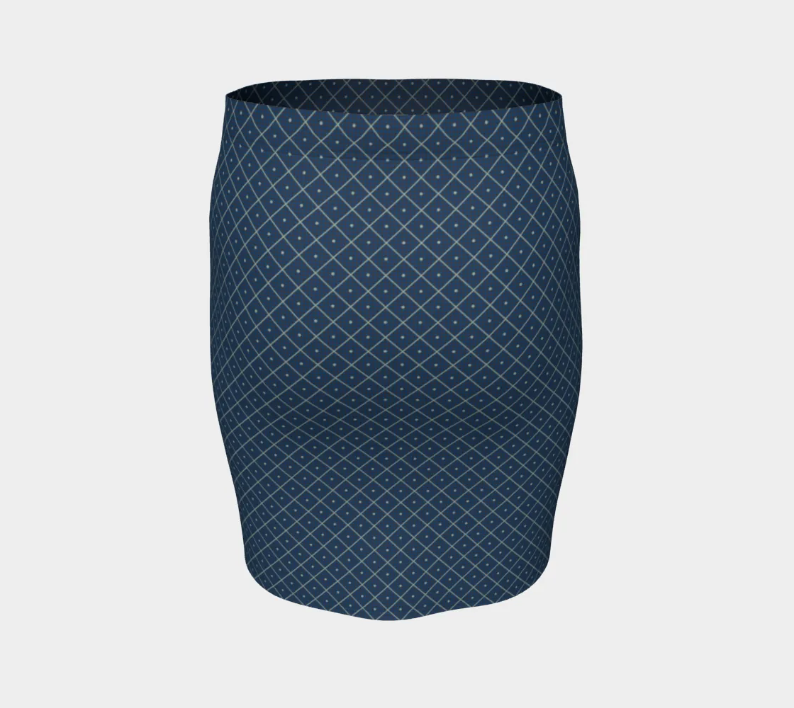 Diamond and Dots Fitted Skirt