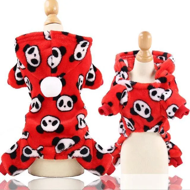 Dog Clothes Pajamas Fleece Jumpsuit Winter Dog Clothing Four Legs Warm Pet Clothing Outfit Small Dog Star Costume Apparel 30