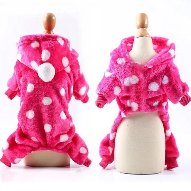 Dog Clothes Pajamas Fleece Jumpsuit Winter Dog Clothing Four Legs Warm Pet Clothing Outfit Small Dog Star Costume Apparel 30