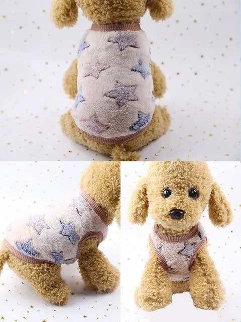 Dog Clothes Pajamas Fleece Jumpsuit Winter Dog Clothing Four Legs Warm Pet Clothing Outfit Small Dog Star Costume Apparel 30