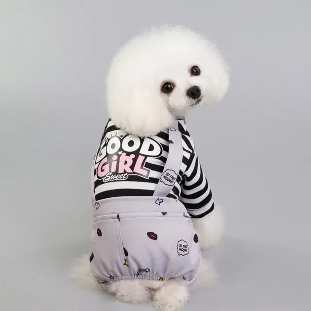 Dog Pajamas 100% Cotton Dog Pyjama Jumpsuit Clothes For Yorkies Chiwawa Cute Dog Overalls Pijama Pet Costume Pajamas For Dogs XL