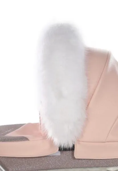 DOLL PRAM WHITE LUXURY FAUX FUR COLLAR - Up to 21 days delivery!