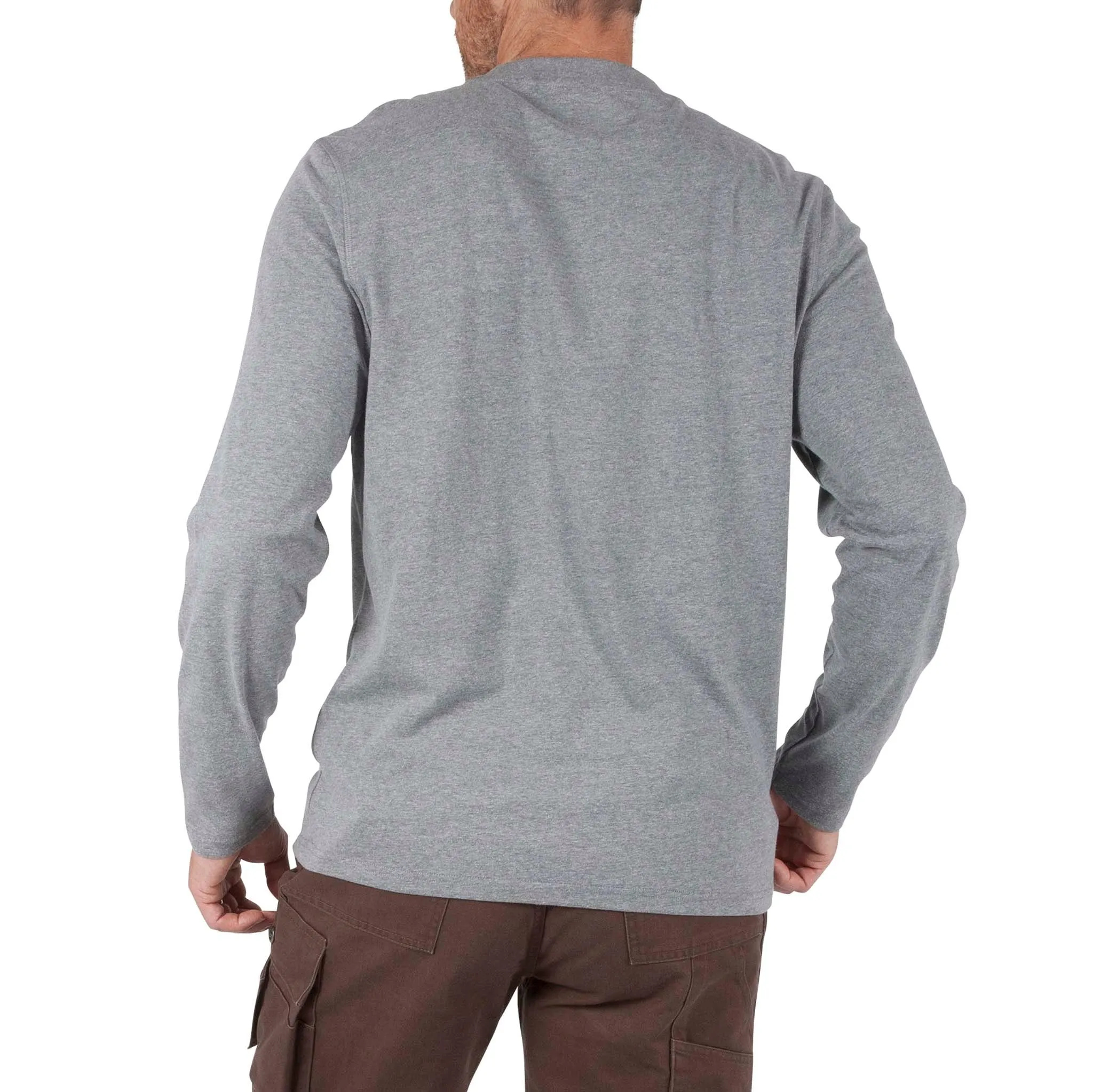 DURADRIVE LINK L/S HENLEY SHIRT WITH CHEST POCKET - BLUE OR HEATHER GREY