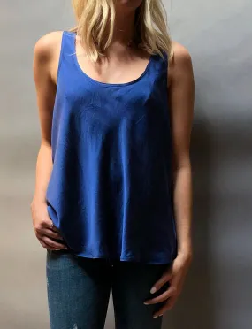 Elizabeth Silk Tank - Royal Blue