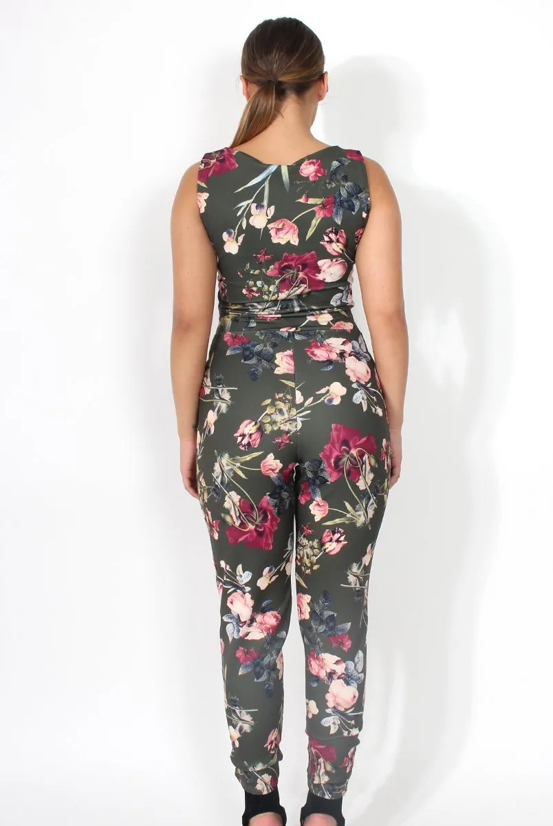 Emily Floral Tie Front Jumpsuit