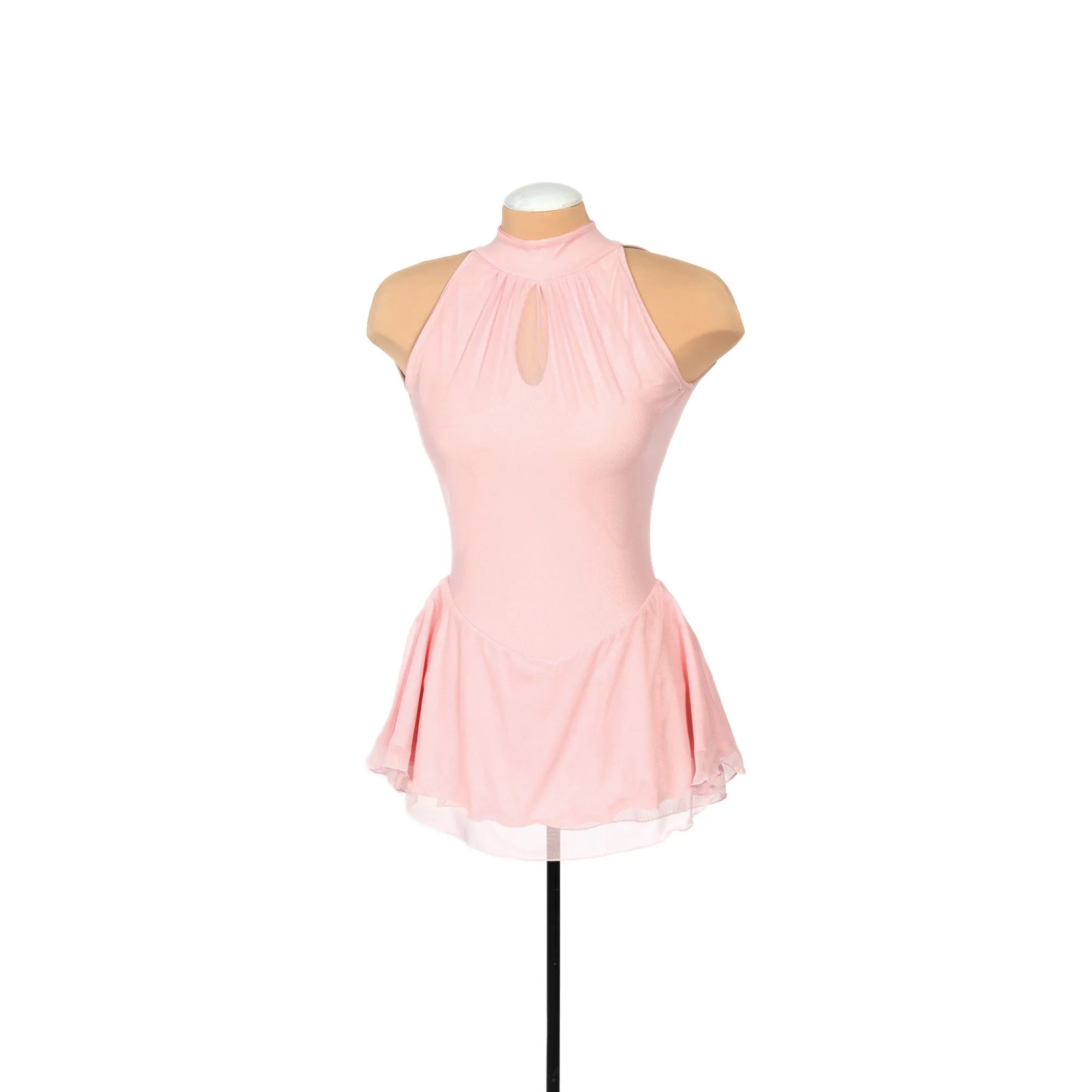 F22008P Competition Figure Skating Mesh Keyhole Dress PLAIN