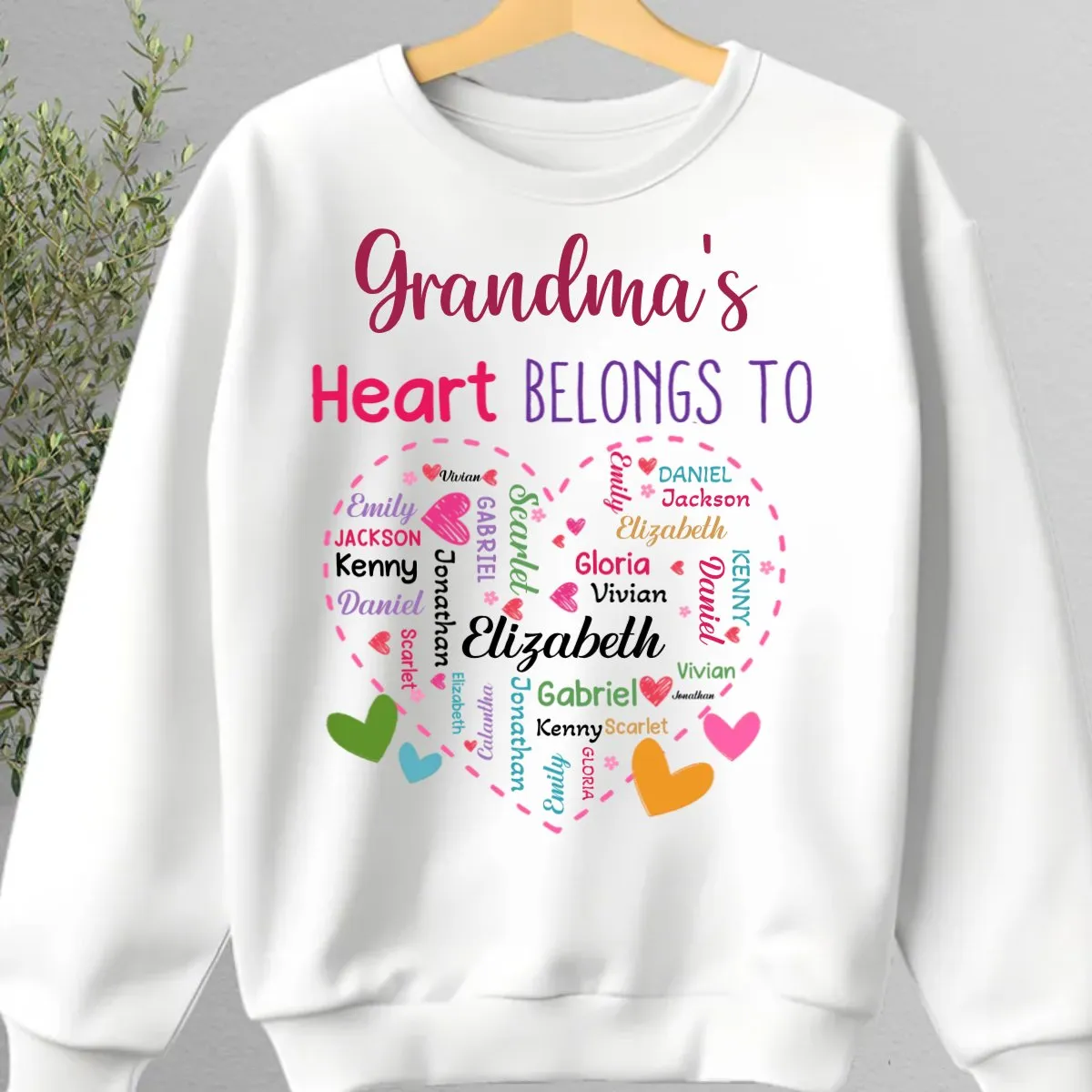 Family - Grandma's Heart Belongs To - Personalized Unisex T-shirt, Hoodie, Sweatshirt