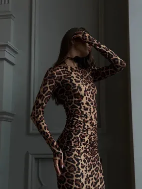 Fashionkova Wild Elegance Leopard Bodycon Dress