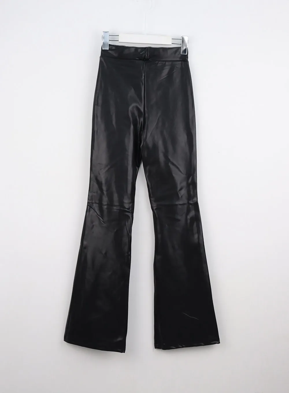 Faux Leather Flare Pants IO317