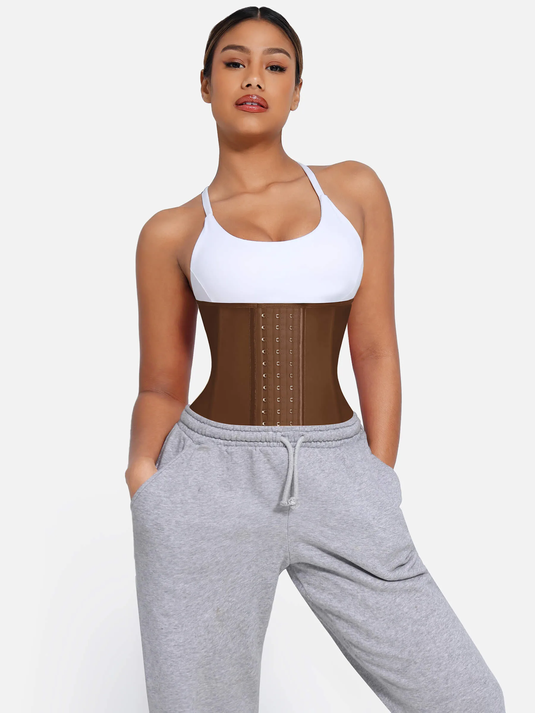 Feelingirl Latex Waist Trainer Waist Cincher Corset