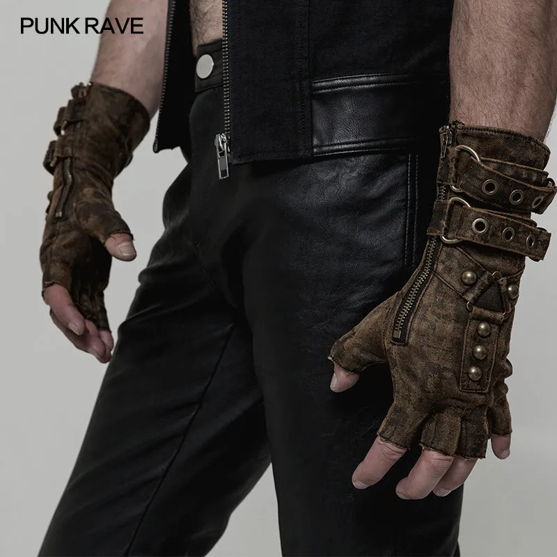 Fingerless Combat Gloves Brown