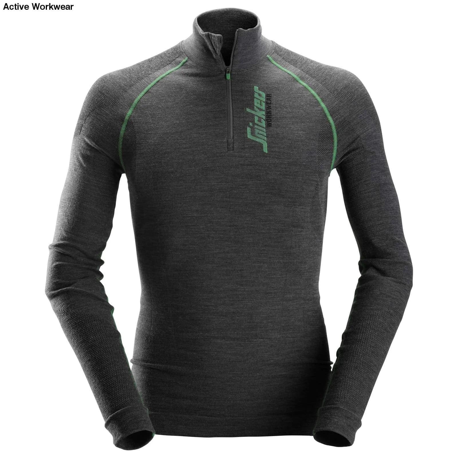 Flexi Work Wool Long Sleeve Thermal Baselayer 1/2 Zip Top - 9441