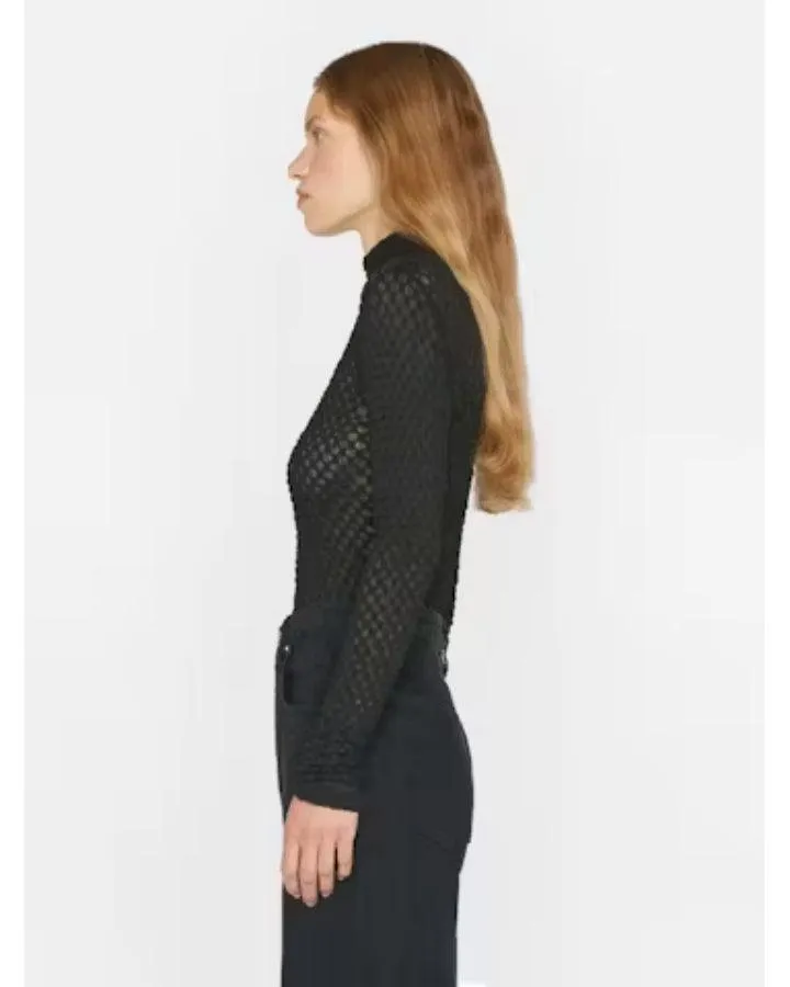 Frame Mesh Lace Turtleneck