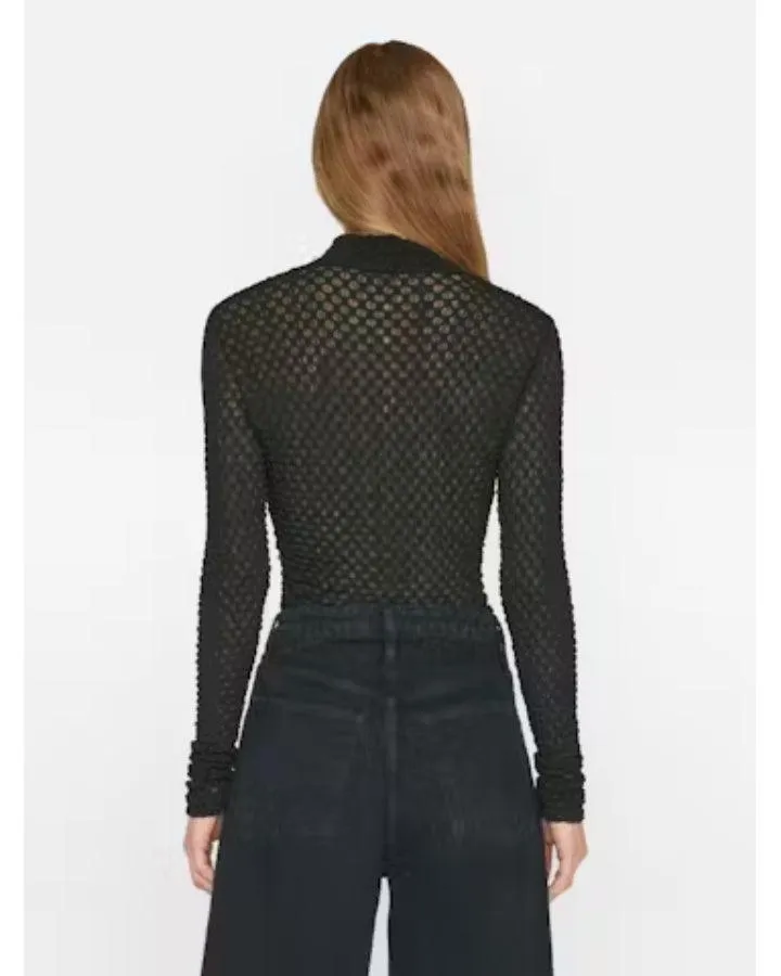 Frame Mesh Lace Turtleneck