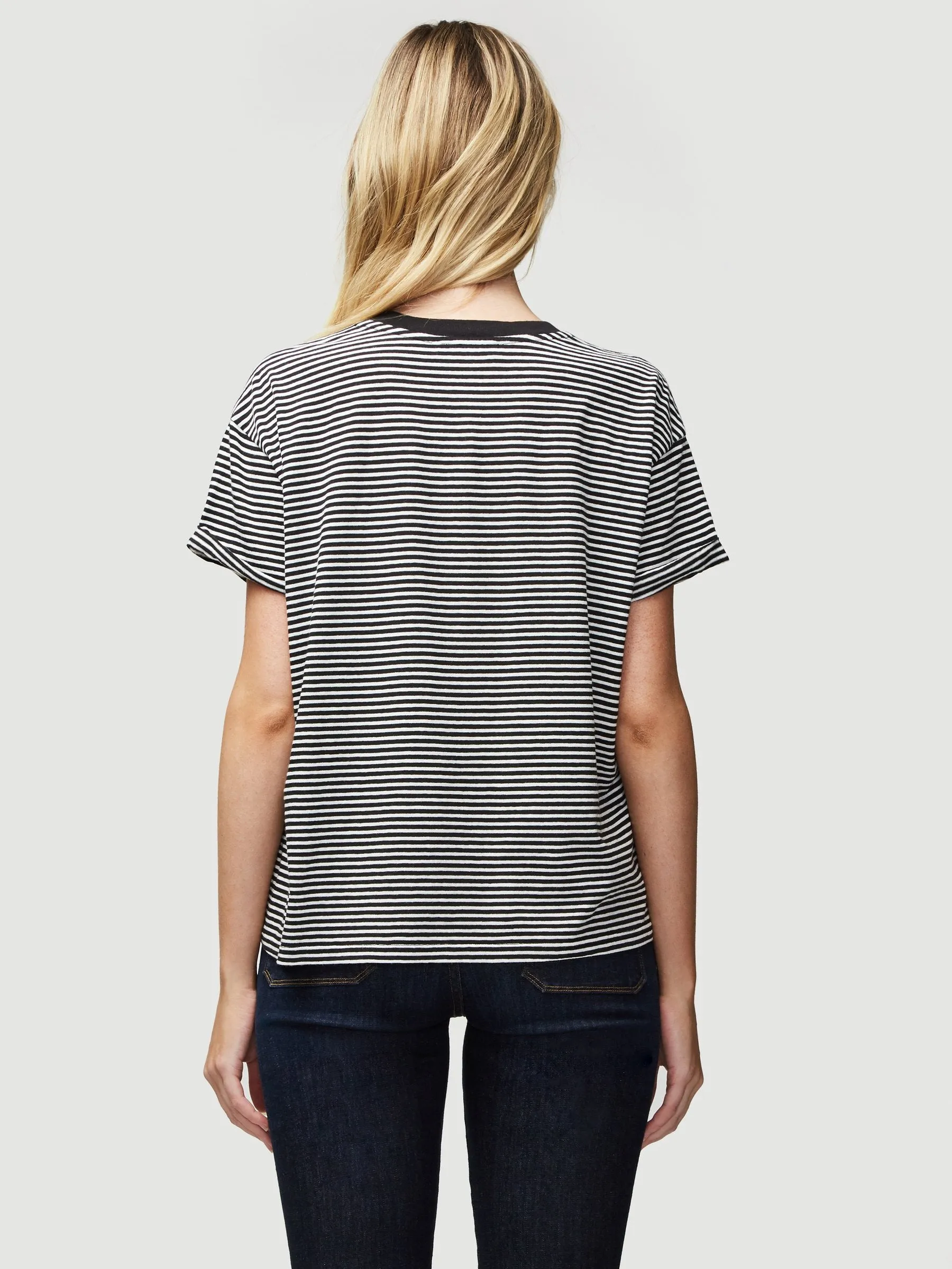 FRAME - Slouchy Crew Tee in Noir Multi