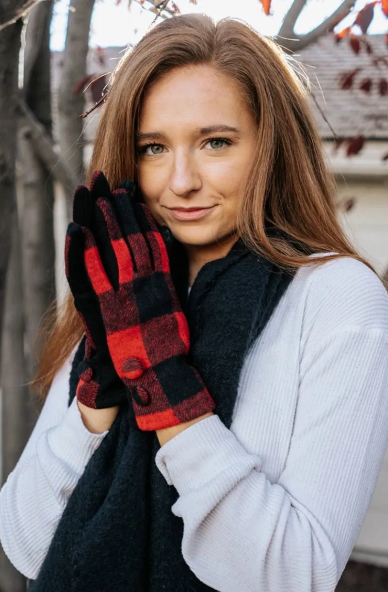 Gabrielle Buffalo Plaid Gloves - Final Sale