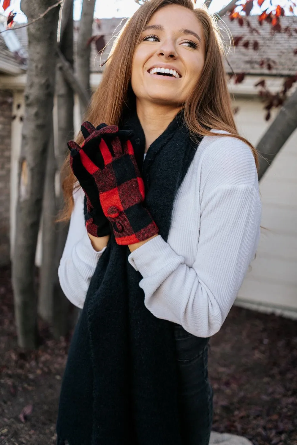 Gabrielle Buffalo Plaid Gloves - Final Sale