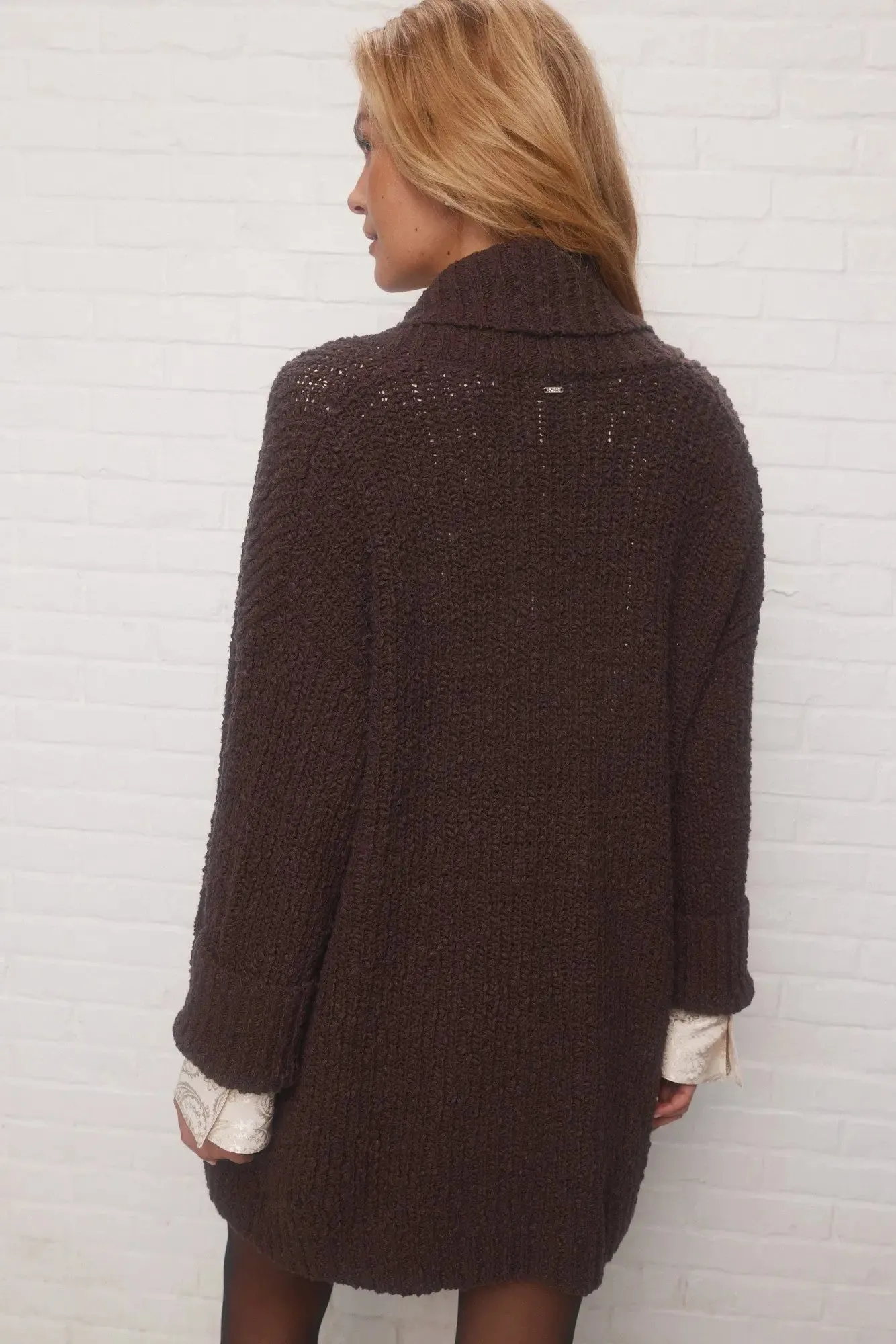 Gellar | Cardigan en tricot brun