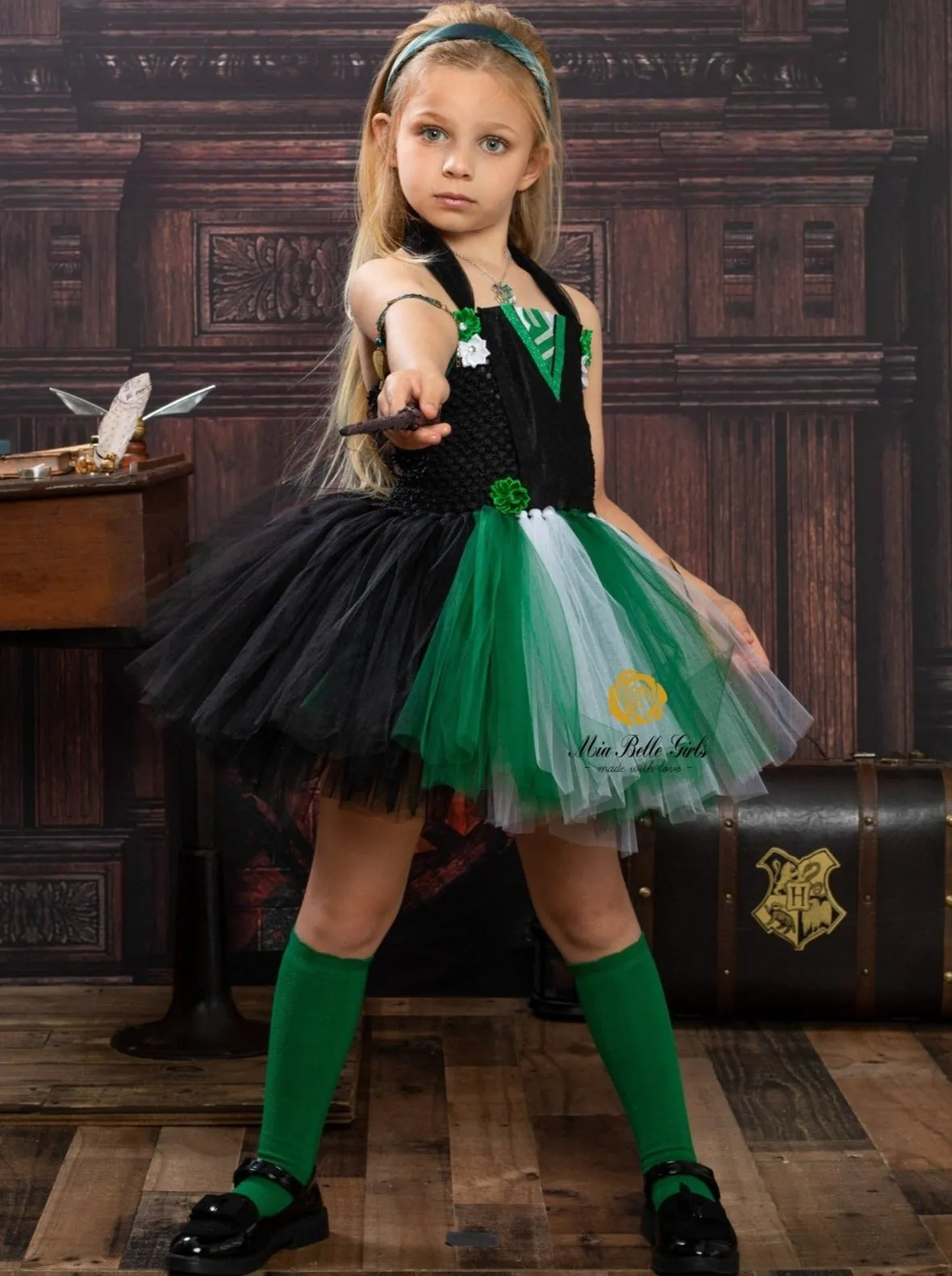 Girls Harry Potter Inspired Slytherin Tutu Costume Dress