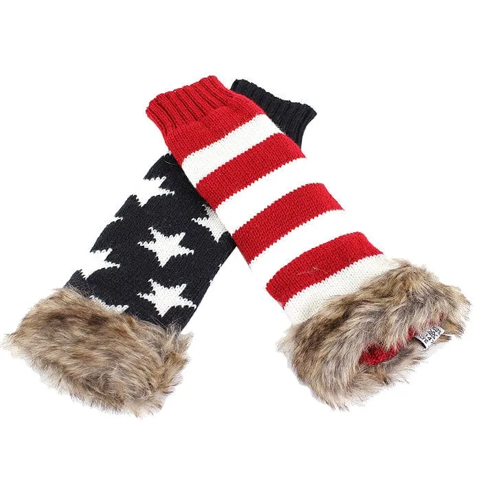 GL12103 America Flag Fingerless Gloves