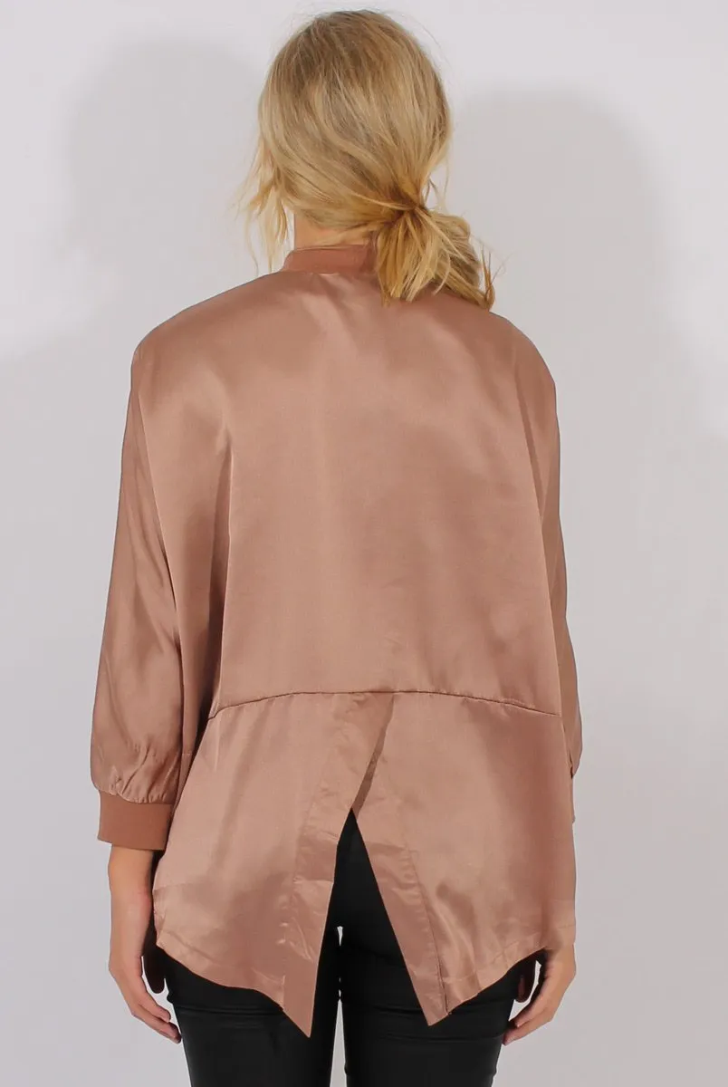 Gold Satin Oversized Embroidered Jacket - North