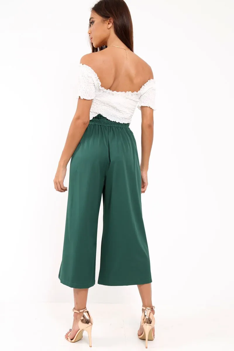 Green Paper Bag Waist Culottes - Eris