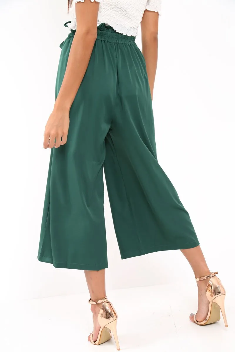 Green Paper Bag Waist Culottes - Eris