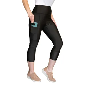 Hair-Resistant Black Capri Leggings