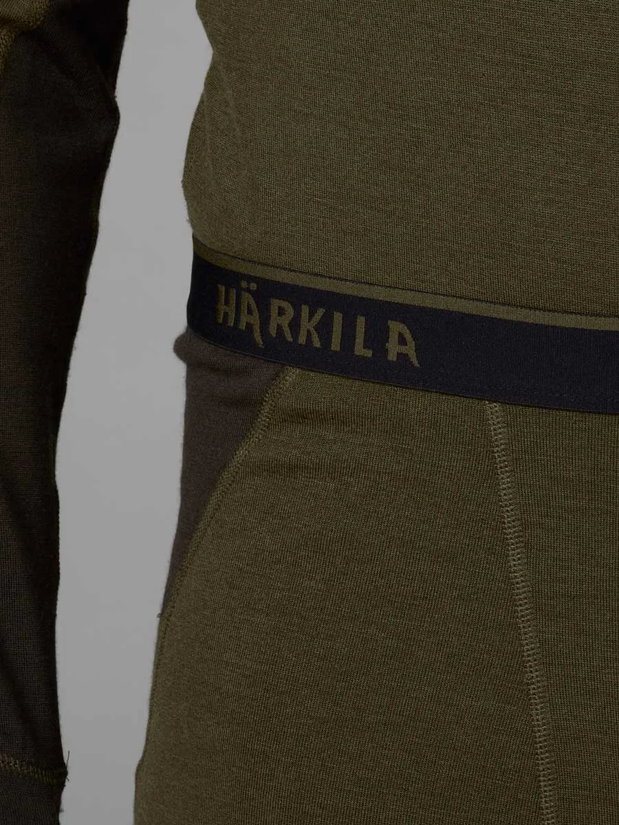 HARKILA Base Warm Long Johns - Mens - Willow Green / Shadow Brown