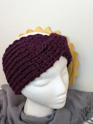 Headband Earwarmer - Twist style - Color: Plumberry