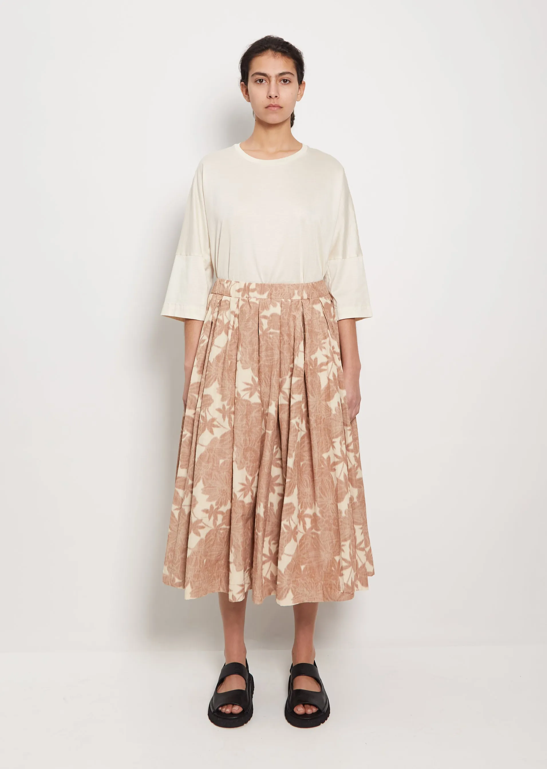 Ikat Double Rideaux Skirt — Maple