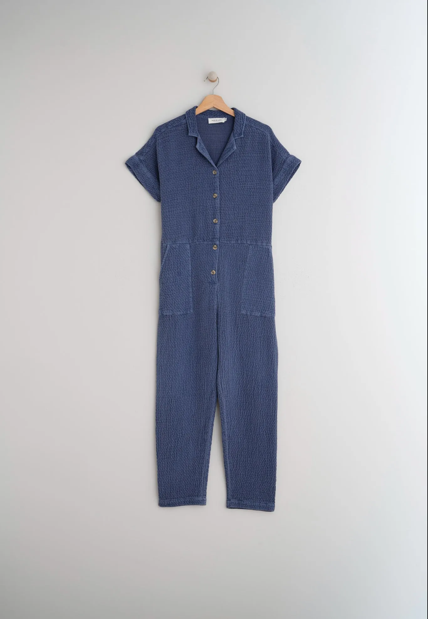 Indi & Cold Rustic Jacquard Jumpsuit in Indigo