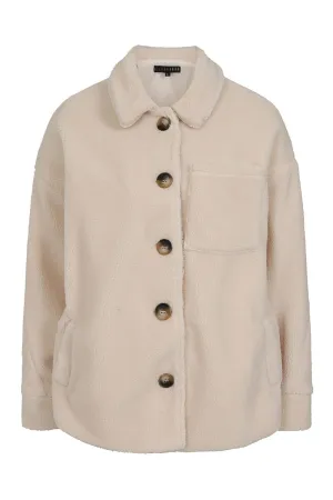 Isabella Cream Oversized Trucker Teddy Coat