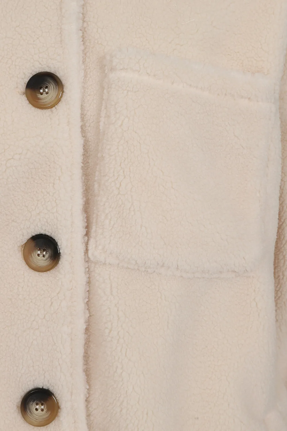 Isabella Cream Oversized Trucker Teddy Coat