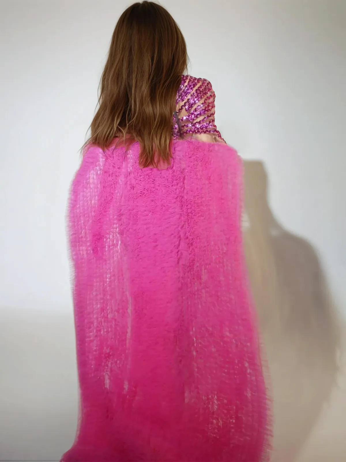 Janeeva Sequin Embellished Cape Maxi Dress