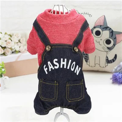 Jumpsuit For Small Dogs Chihuahua Pug Poodle Plaid Pants Hoodies Romper Clothing