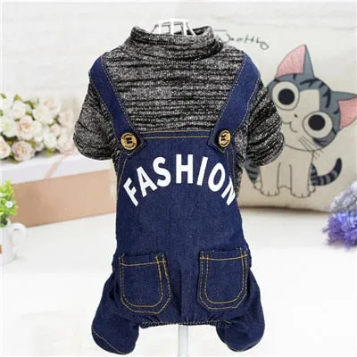 Jumpsuit For Small Dogs Chihuahua Pug Poodle Plaid Pants Hoodies Romper Clothing