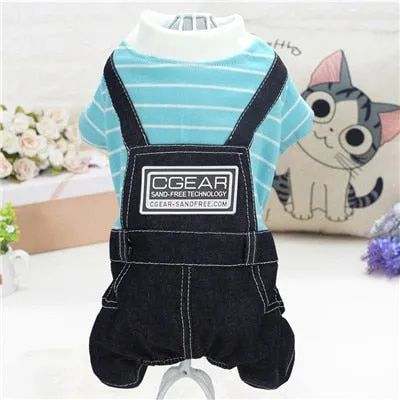 Jumpsuit For Small Dogs Chihuahua Pug Poodle Plaid Pants Hoodies Romper Clothing