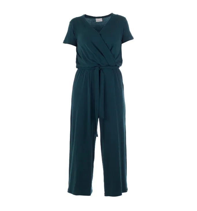 Jumpsuit met overslag decolleté | Froy & Dind jumpsuit Alba teal