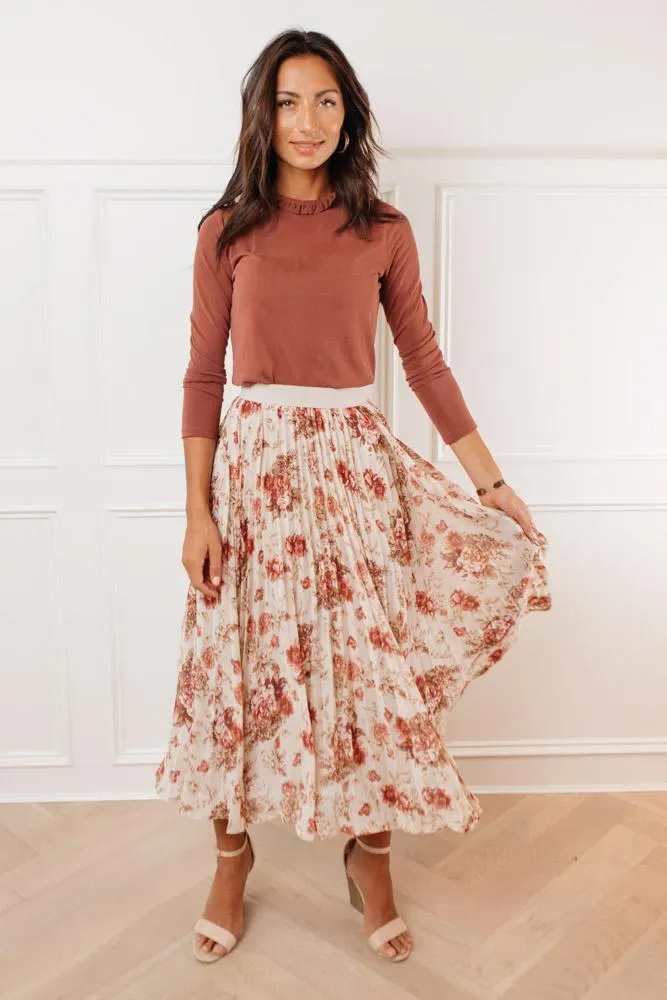 Karlee Floral Pleated Skirt