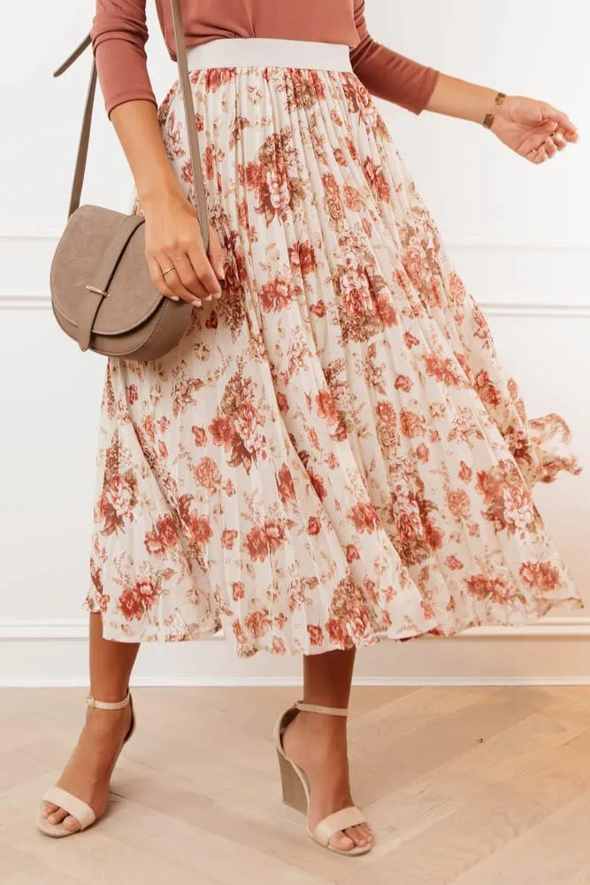 Karlee Floral Pleated Skirt