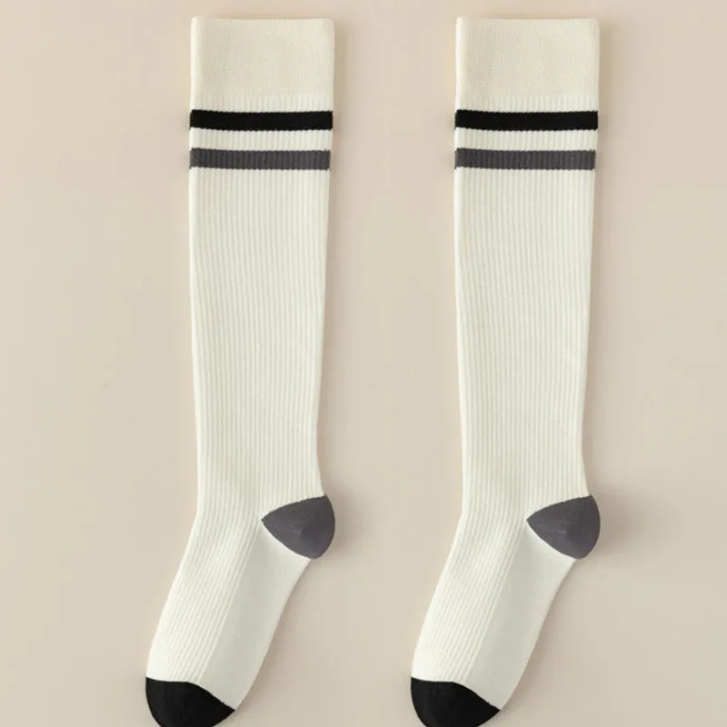 Knee-Length Striped High Socks For Women