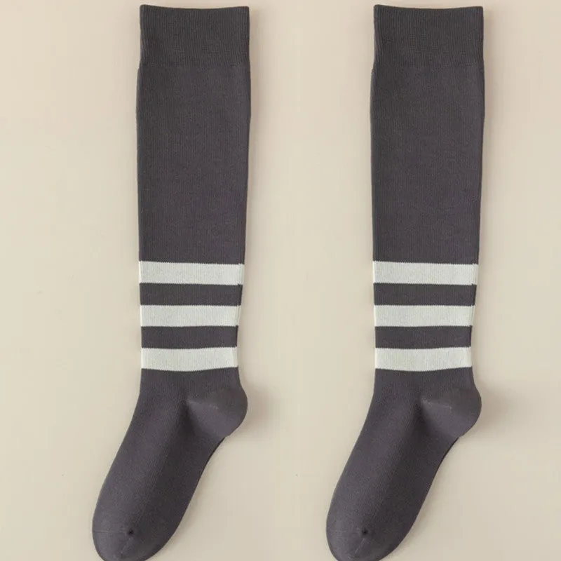 Knee-Length Striped High Socks For Women