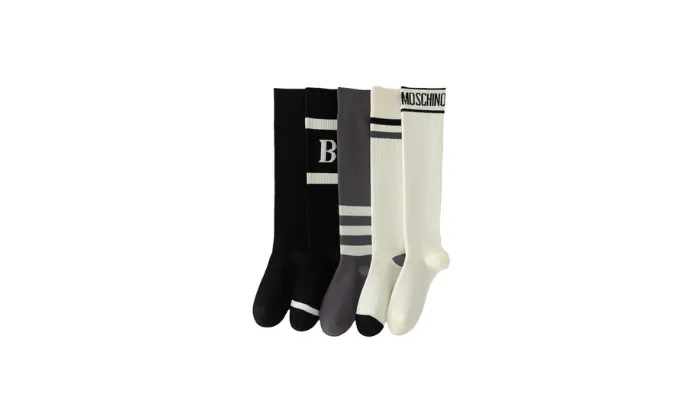 Knee-Length Striped High Socks For Women