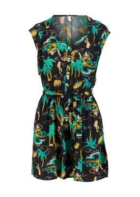 Korte jumpsuit met palmbomenprint | Blutsgeschwister heartbreak high hula holidays