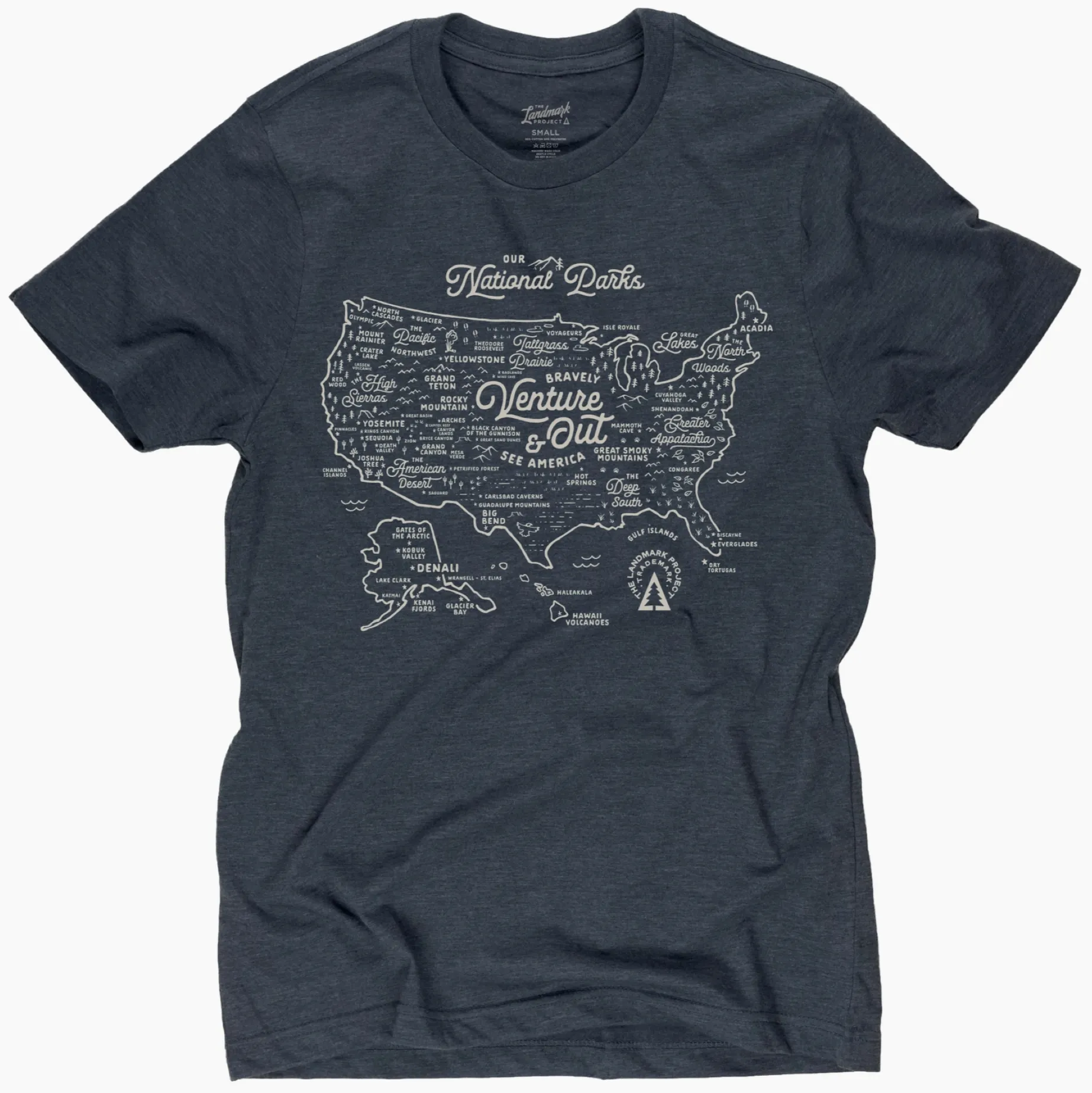 Landmark National Parks Map T-Shirt