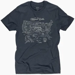 Landmark National Parks Map T-Shirt