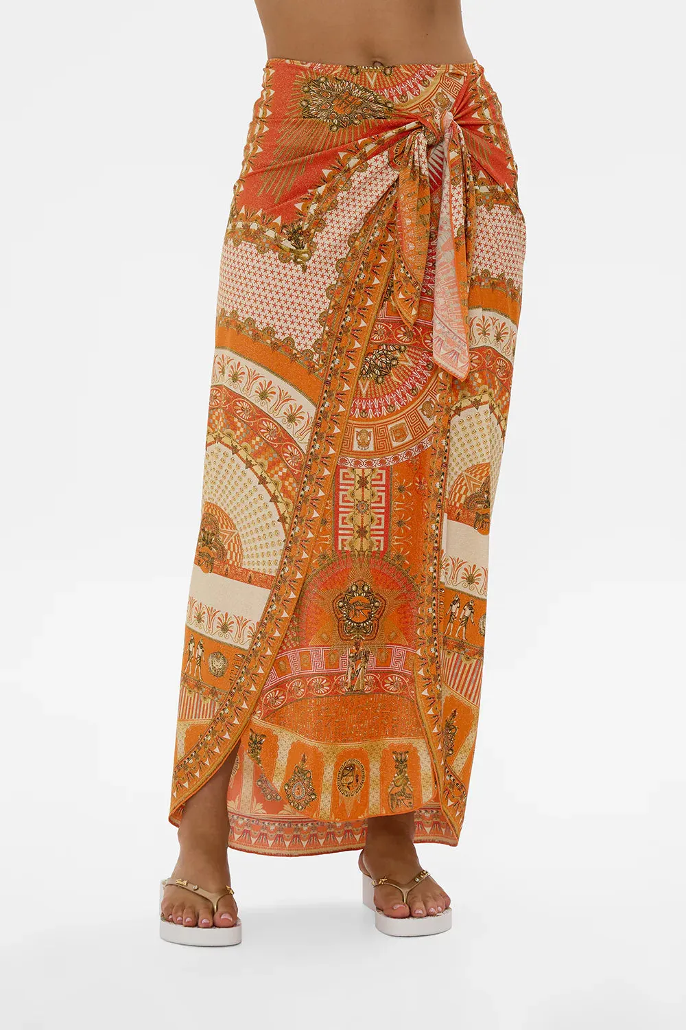 Layered Long Sarong with Front Tie - The Obelisk Gate