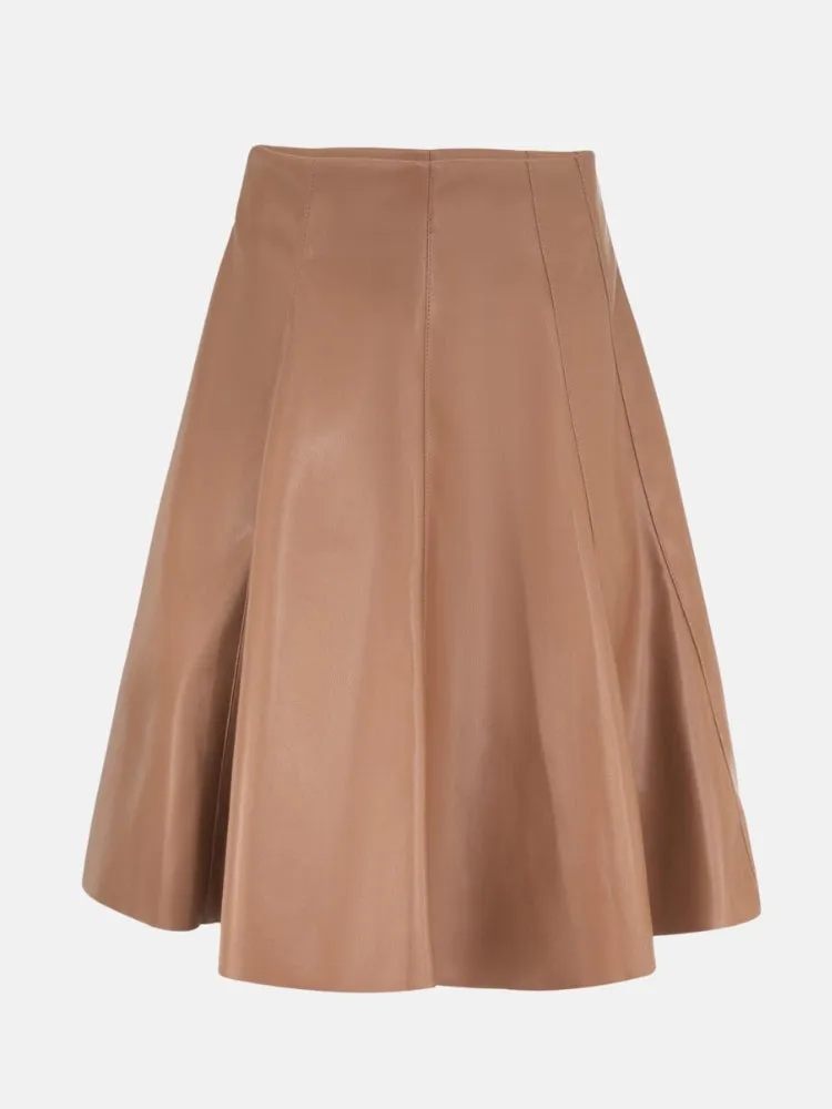 LEATHER PLEATED SKIRT