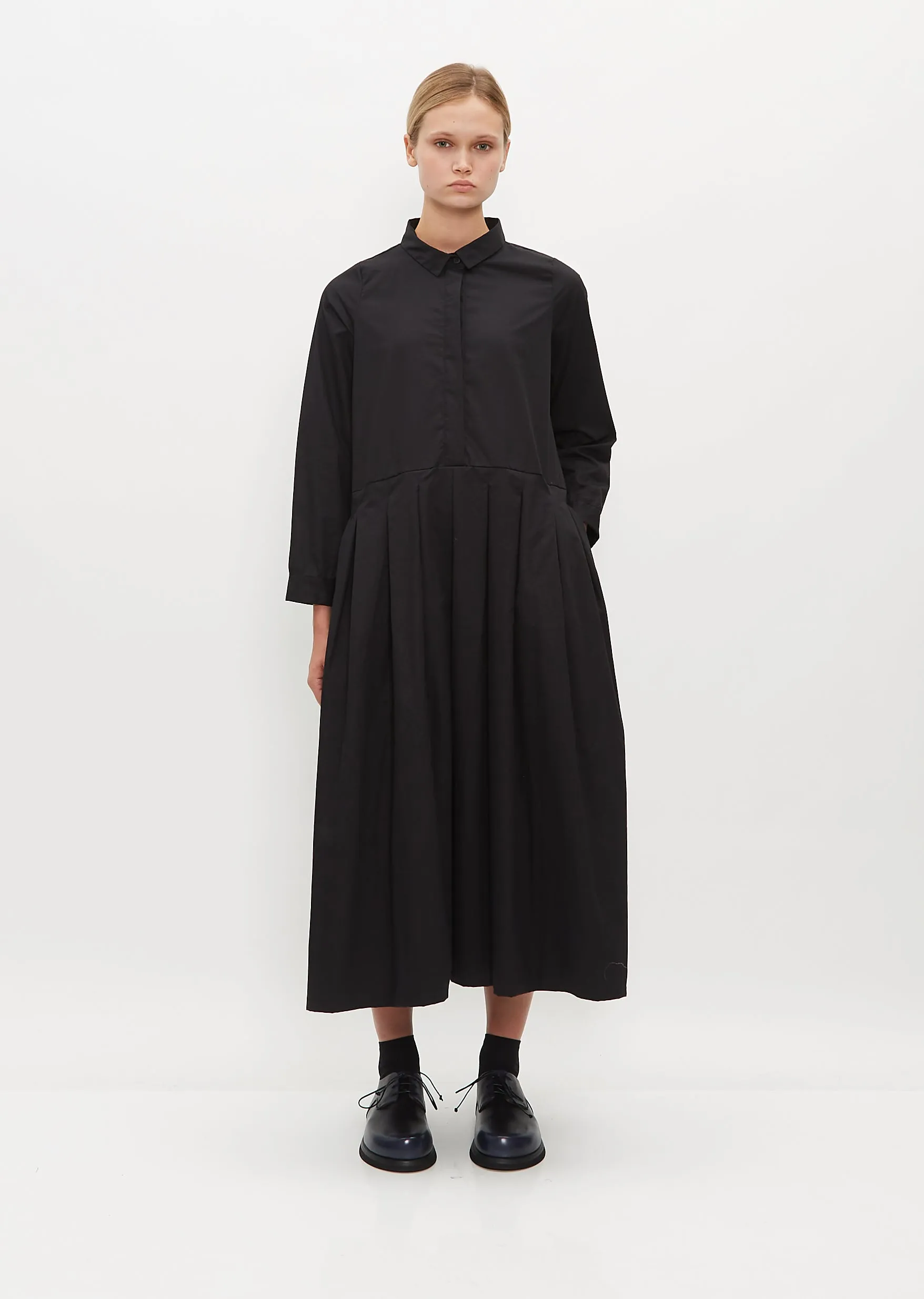 Lena Cotton Dress — Black